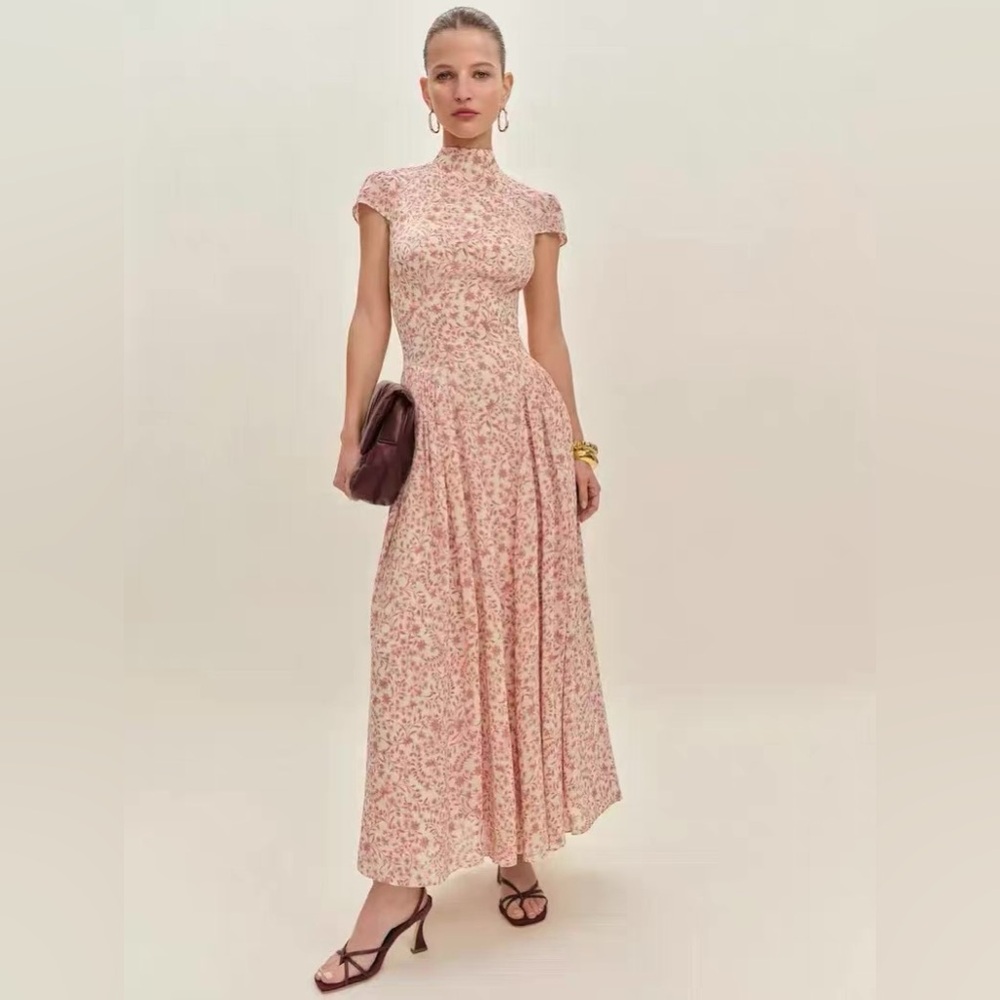 Reformation Maven Dress in Corrine Floral Pink Maxi Dress, 2 4 6 - Picture 2 of 14
